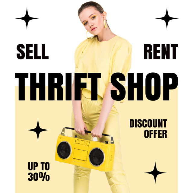 Pre-owned clothes for sale and rent Instagram Design Template