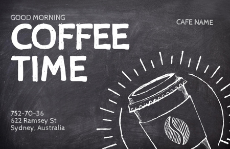 Coffee time chalk advertisement Flyer 5.5x8.5in Horizontal Design Template