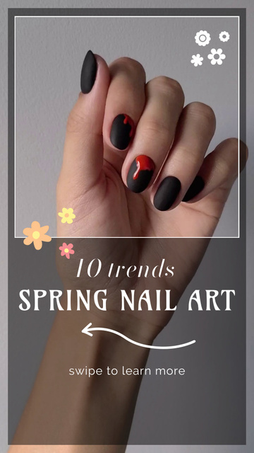 Spring Nail Art With Several Trends TikTok Video Design Template