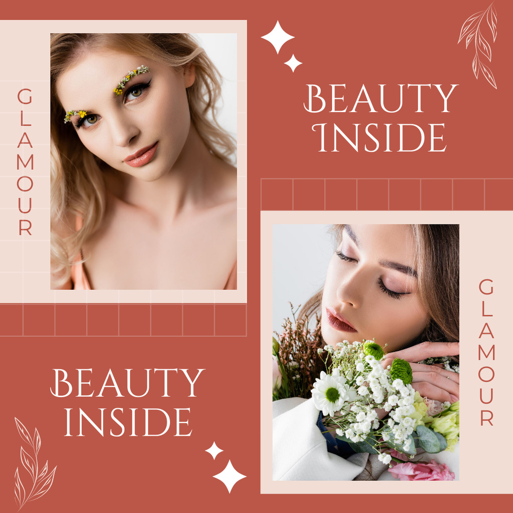 Glamorous and Beautiful Women on Red Instagram Design Template