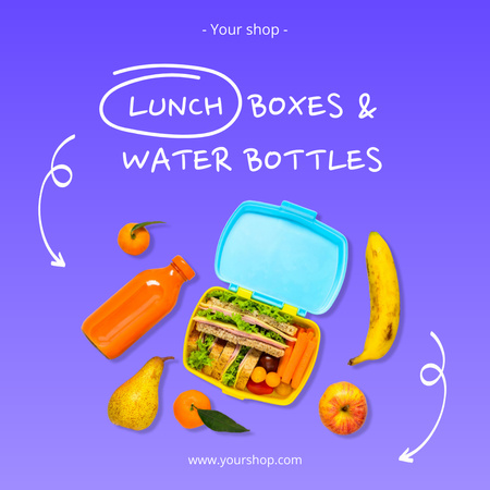 Template di design Ritorno a scuola Offerta speciale di pranzo al sacco Instagram