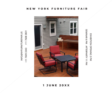 Plantilla de diseño de anuncio de la feria de muebles de nueva york Medium Rectangle 