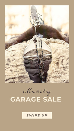 Charity Sale Announcement with Fur Coats Instagram Story Modelo de Design