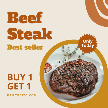 Beef Steak Special Offer Instagram Design Template