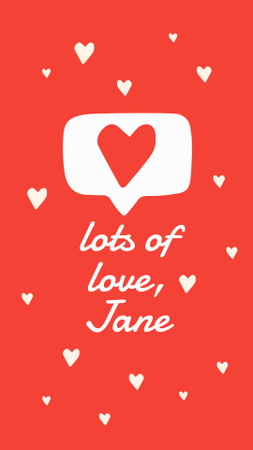 Ontwerpsjabloon van Instagram Story van Valentijnsdag vakantiegroet met hartjes op rood