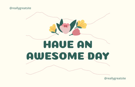 Modèle de visuel Have An Awesome Day Phrase on Simple Layout - Thank You Card 5.5x8.5in