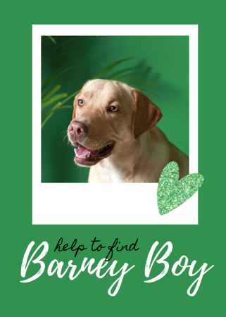 Lost Dog information with cute Labrador Flayer Design Template