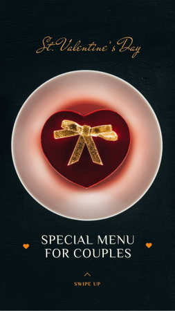 Valentine's Day Dinner with Heart Box Instagram Story Πρότυπο σχεδίασης