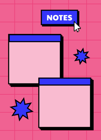 Designvorlage Planning Process with Stars on Pink für Notepad 4x5.5in
