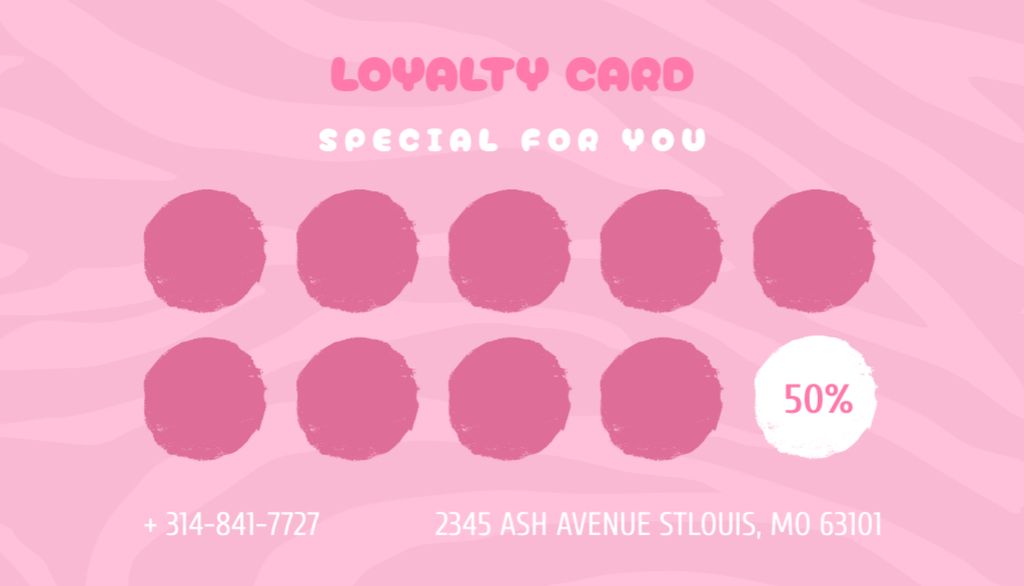 Onion Rings Discount on Pink Business Card US Tasarım Şablonu