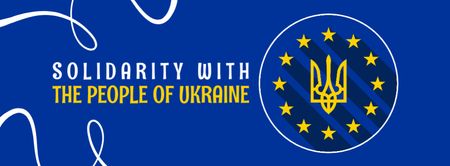 Template di design solidarietà con il popolo ucraino Facebook cover