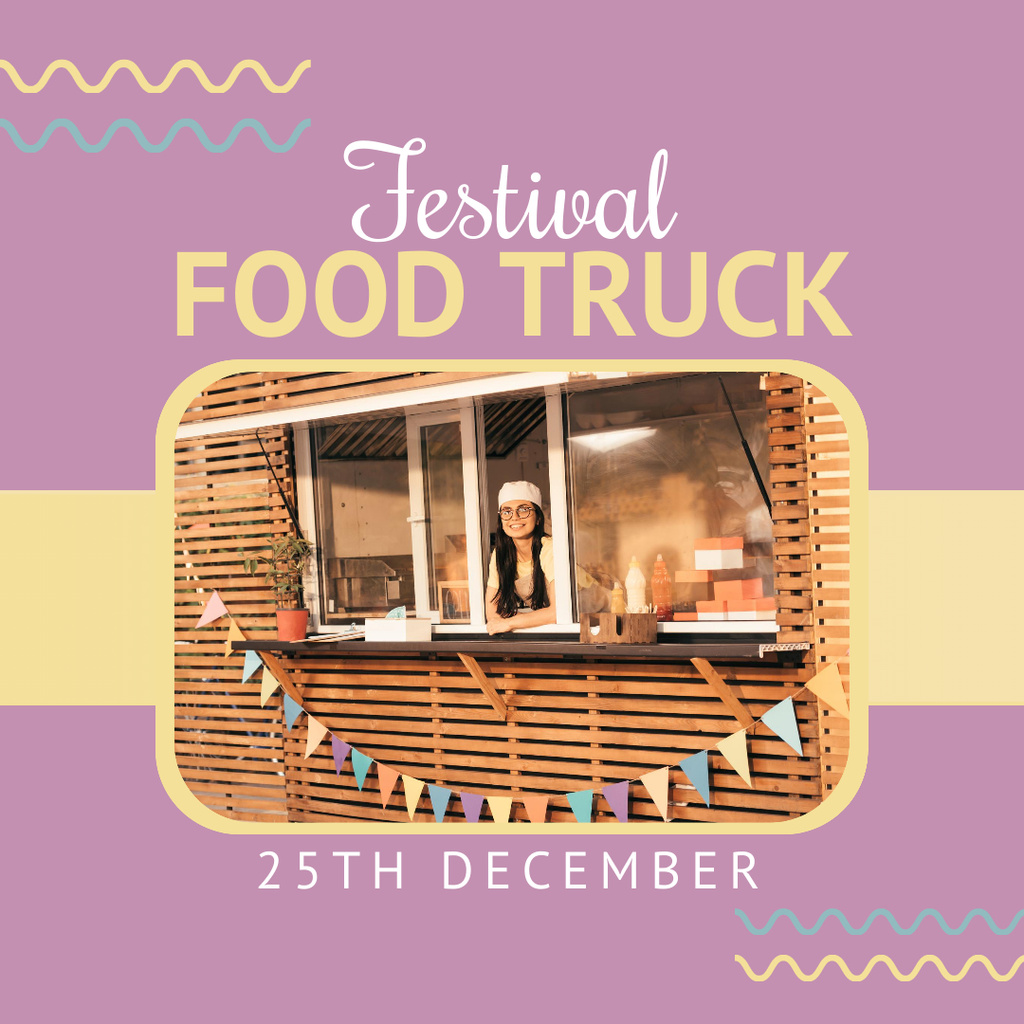 Festival Announcement with Cook in Food Booth Instagram tervezősablon