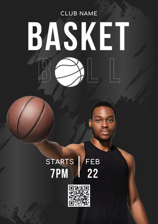 Sports Club Ad with Strong African American Man Poster Design Template