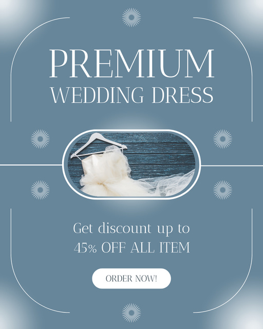 Discount on Premium Quality Wedding Dresses Instagram Post Vertical Tasarım Şablonu