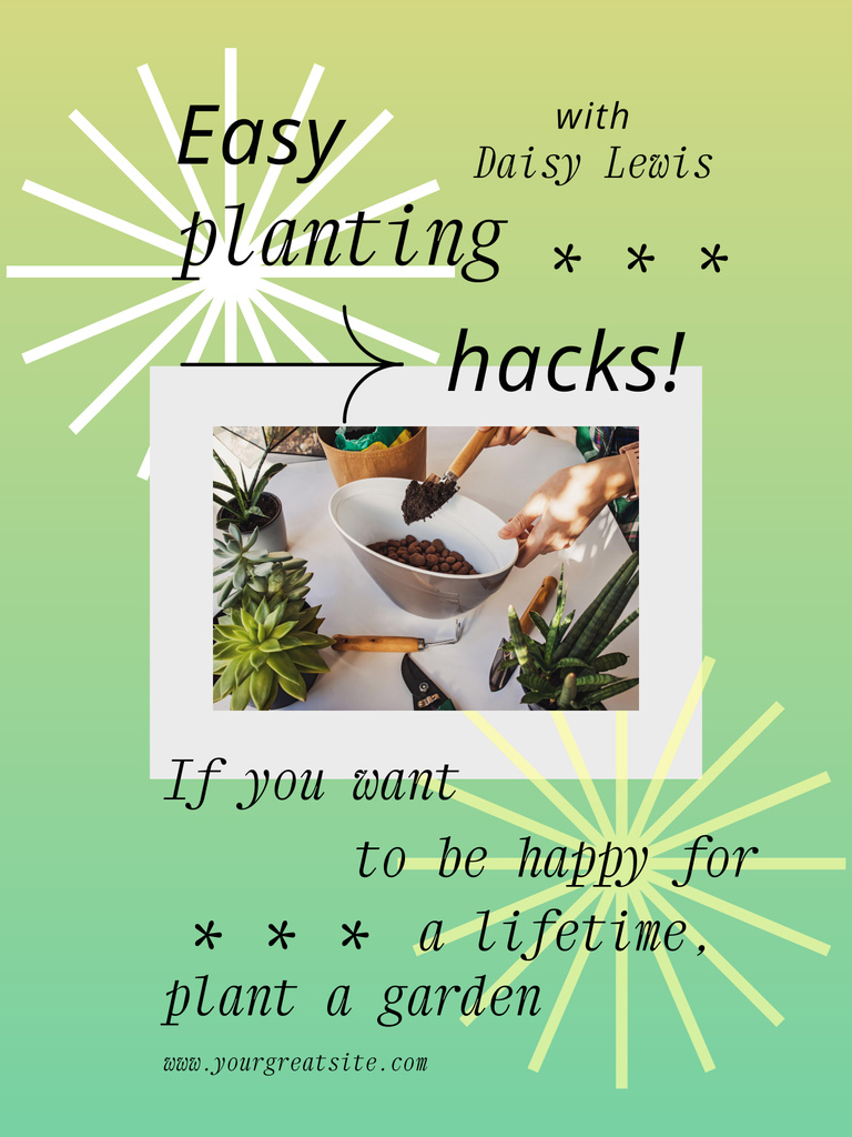 Initial Planting Tips And Tricks Ad Poster 36x48in Design Template