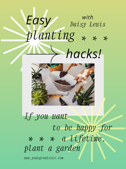Initial Planting Tips And Tricks Ad Poster 36x48inデザインテンプレート
