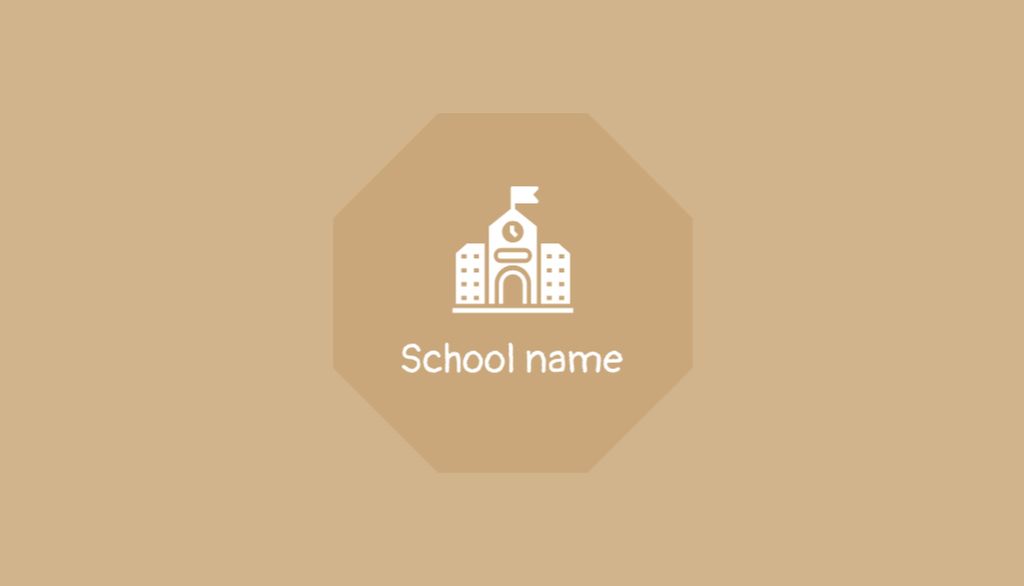 Illustration of Emblem of Educational Institution Business Card US tervezősablon