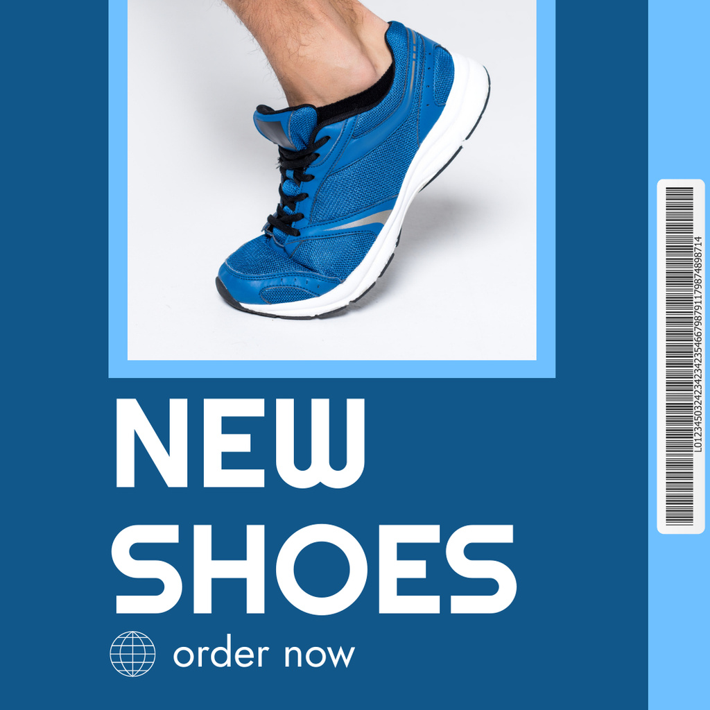 Sport Shoes Offer Blue Instagram Design Template