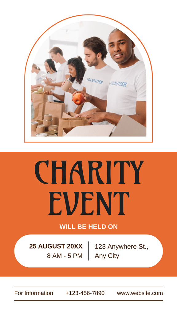 Charity Event Announcement with Young Volunteers Instagram Story Design Template