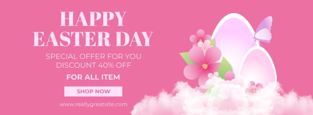Template di design Discount on All Items for Easter Facebook cover
