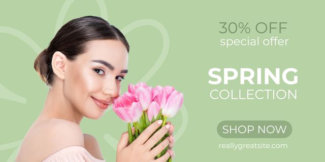 Special Sale Offer Spring Collection Twitter Design Template