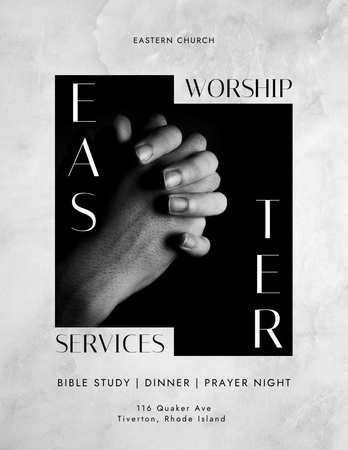 Easter Worship Services Poster 8.5x11in Modelo de Design