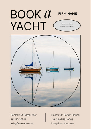 Book a Yacht for Rent Flyer A6 tervezősablon