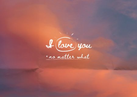 Template di design Cute Love Phrase with Pink Clouds Card