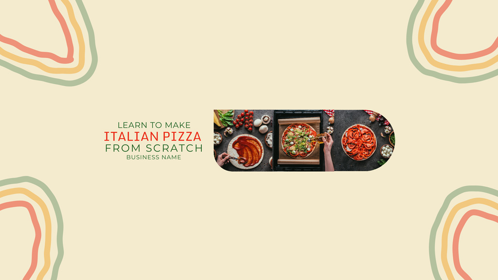 Ontwerpsjabloon van Youtube van Chef Cooks Italian Pizza