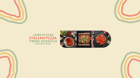 Ontwerpsjabloon van Youtube van Chef kookt Italiaanse pizza