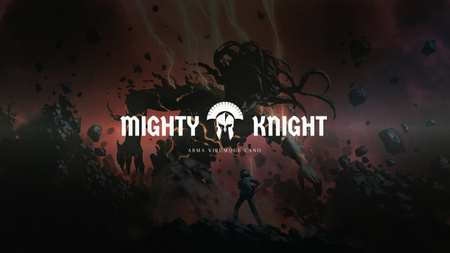 Просування ігрового каналу з персонажем Knight Youtube – шаблон для дизайну