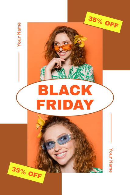 Ontwerpsjabloon van Pinterest van Black Friday Sale of Fancy Clothes and Accessories