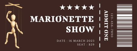 Marionette Show Announcement In Spring Ticket Design Template