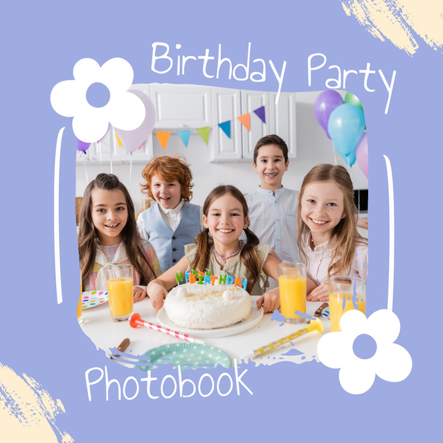 Baby Birthday Photos with Cute Boys and Girls Photo Book – шаблон для дизайна
