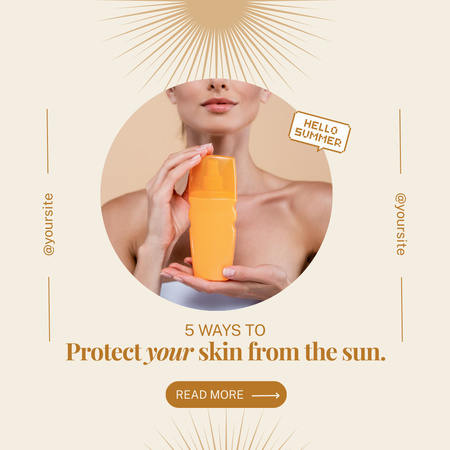 Summer Sunscreen Cream Offer Instagram Tasarım Şablonu