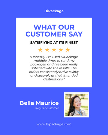 Feedback from Regular Customer about Delivery Service Instagram Post Vertical Design Template