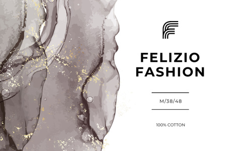 Fashion Brand ad on grey watercolor pattern Label Design Template