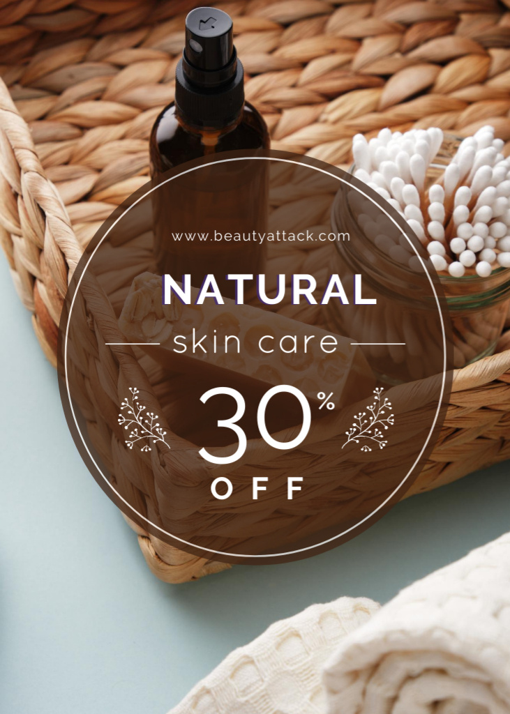 Natural Skincare Sale with Lavender Soap Flayer Šablona návrhu