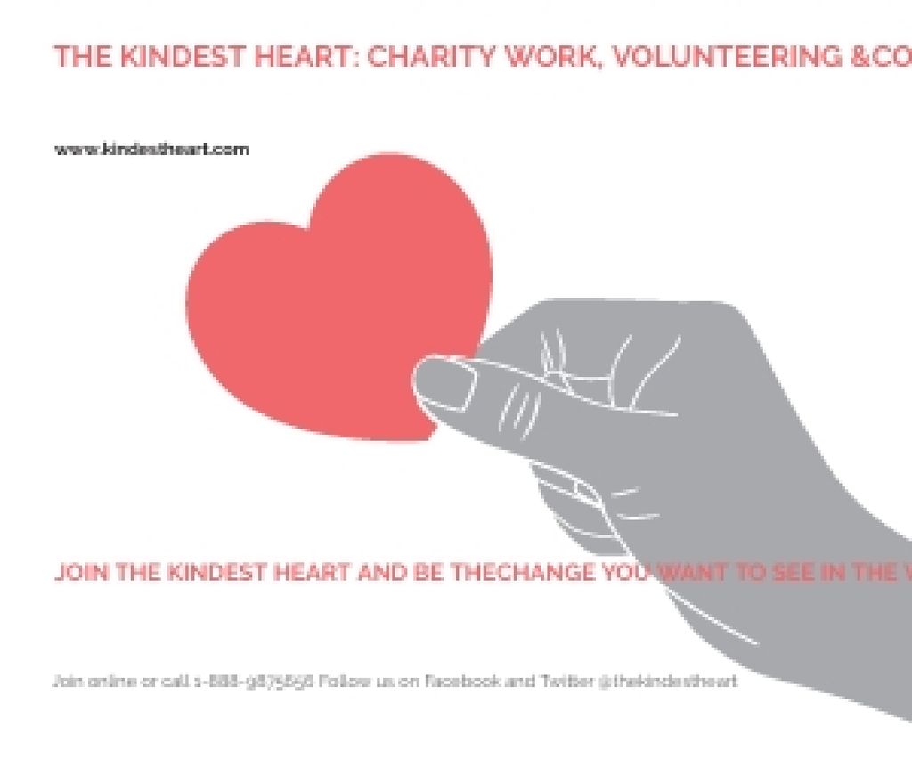 The Kindest Heart: Charity Work Medium Rectangle Modelo de Design