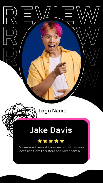 Template di design Client's Review with Stylish Young Guy Instagram Story
