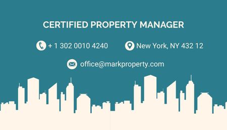 Property Manager Services Offer Business Card US Design Template