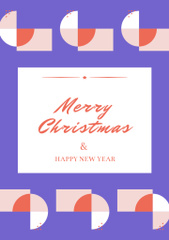 Christmas and New Year Greetings with Geometrical Pattern