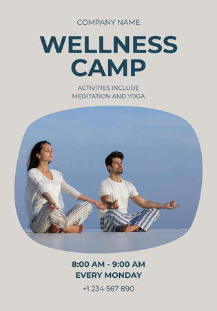 Young Couple Practicing Yoga Poster 28x40in Design Template