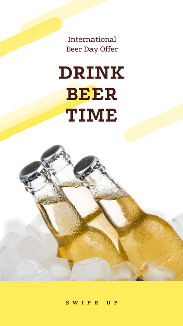 Platilla de diseño Beer Day Offer Bottles on Ice Instagram Story