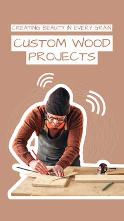 Részletorientált asztalos szolgáltatás egyedi projektekkel Instagram Story tervezősablon