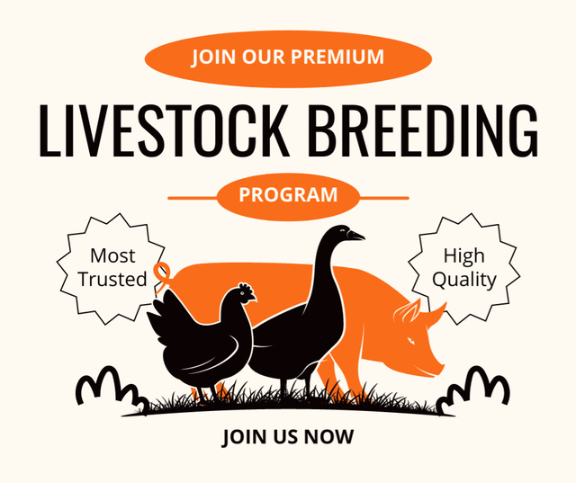 Livestock Breeding Program Facebookデザインテンプレート