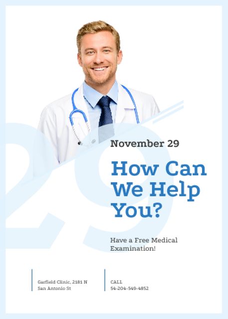 Free Checkup Offer by Professional Doctor Invitationデザインテンプレート