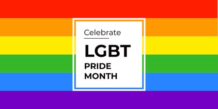 Let's Celebrate LGBT Pride Month Twitter Design Template