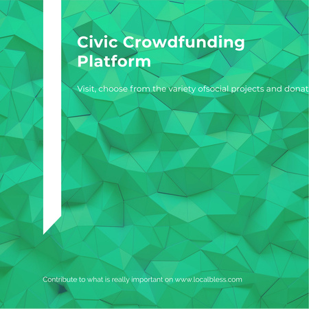 Crowdfunding Platform ad on Stone pattern Instagram AD Modelo de Design