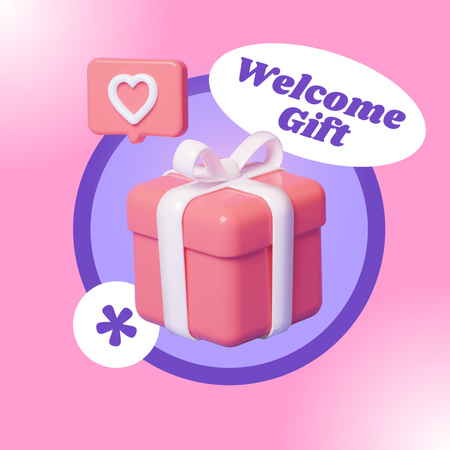 Opening Announcement with Cute Gift Instagram Design Template